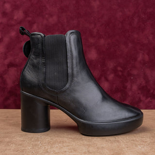 Ecco Women Shape Sculped Black Leather Ankle Chelsea Boots sz 8.5US EUR39