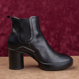 Ecco Women Shape Sculped Black Leather Ankle Chelsea Boots sz 8.5US EUR39