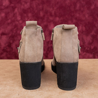 Eileen Fisher Women Taupe Suede Zip Wedge Fashion Dressy Ankle Boots sz 10