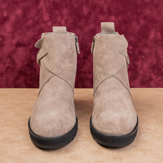 Eileen Fisher Women Taupe Suede Zip Wedge Fashion Dressy Ankle Boots sz 10