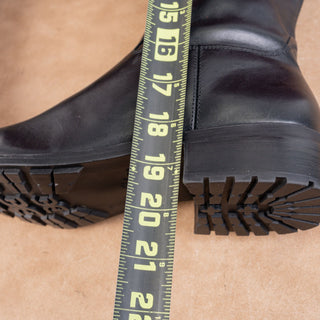 Sam Edelman Women Drina Black Leather Riding Equestrian Lug Riding Boots sz 9