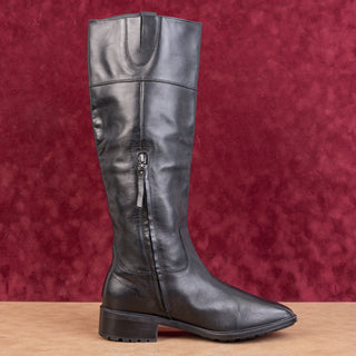 Sam Edelman Women Drina Black Leather Riding Equestrian Lug Riding Boots sz 9