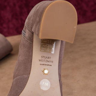 Stuart Weitzman Wmn Yuliana Slouch Rose Suede Dress Office Zip Knee Boots sz 7.5