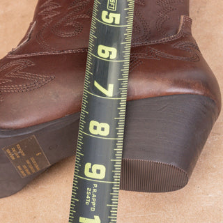 Seychelles Women Upside Brown Leather Western Cowboy Boots size 9