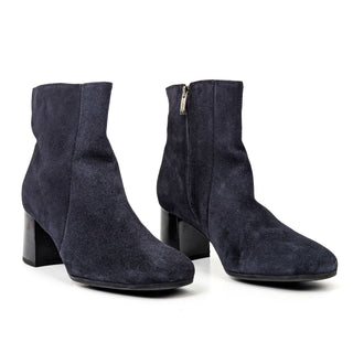 La Canadienne Women Joanie Waterproof Navy Blue Suede Zip Ankle Boots size 7