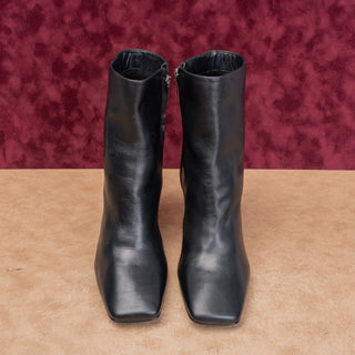 Marc Fisher Women Cello Black Leather Fashion Square Toe Ankle Boots sz 10