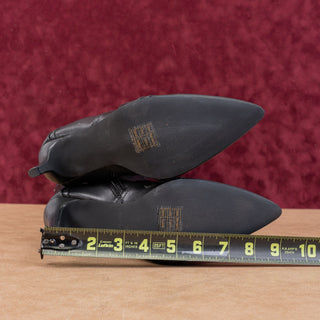 Princess Polly Women Regal Black Vegan Leather Pointy Toe Buckle Boots sz 8