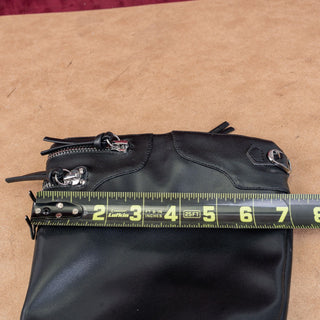 Princess Polly Women Regal Black Vegan Leather Pointy Toe Buckle Boots sz 8