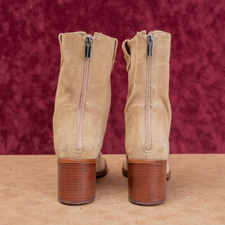 Vince Camuto Women Zeldi Tan Suede Western Back Zip Ankle Boots sz 12US EUR44
