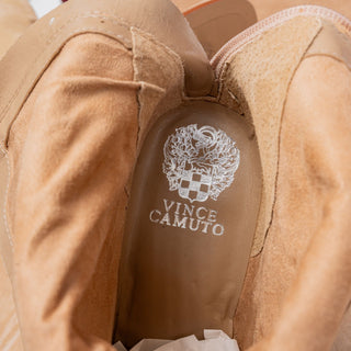 Vince Camuto Women Zeldi Tan Suede Western Back Zip Ankle Boots sz 12US EUR44