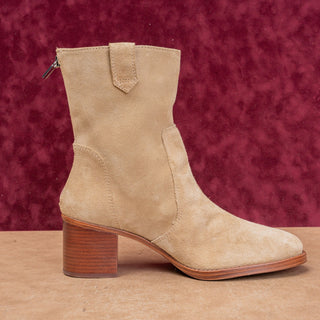 Vince Camuto Women Zeldi Tan Suede Western Back Zip Ankle Boots sz 12US EUR44