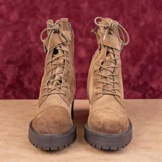 Sam Edelman Women Junip Brown Suede Festival Combat Platform Boots Size 9