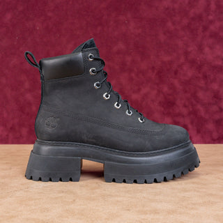 Timberland Wmn Black Nubuck Stompers 6 SkyHigh Platform Festival Ankle Boots 7.5