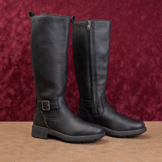 UGG Women Moto Party Black Waterproof Leather fashion Zip Knee Boots sz 6.5