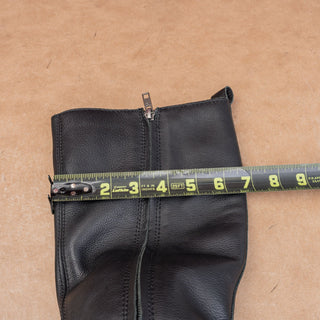 UGG Women Moto Party Black Waterproof Leather fashion Zip Knee Boots sz 6.5