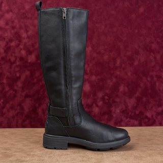 UGG Women Moto Party Black Waterproof Leather fashion Zip Knee Boots sz 6.5