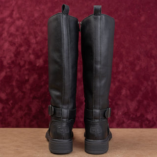 UGG Women Moto Party Black Waterproof Leather fashion Zip Knee Boots sz 6.5