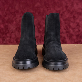 La Canadienne Women Black Suede Waterproof Festival Party Platform Boots 6-6.5