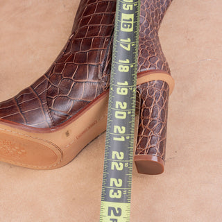 Vince Camuto Women Palley Brown Leather Fashion OTK Party Tall Knee Boots sz 8.5
