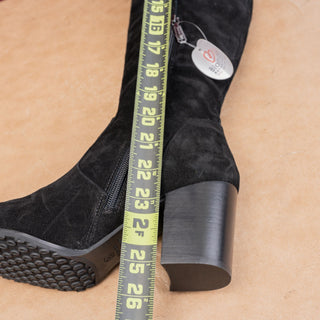 Blondo Women Tatum Waterproof Black Suede Fashion OTK Zip Pointy Toe Boots sz 9.5