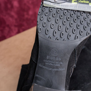 Blondo Women Tatum Waterproof Black Suede Fashion OTK Zip Pointy Toe Boots sz 9.5