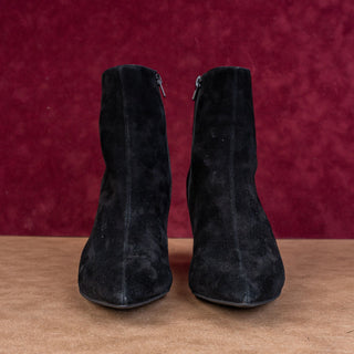 Jeffrey Campbell Women Black Suede Pointy toe Party Zip Ankle Boots sz 9.5