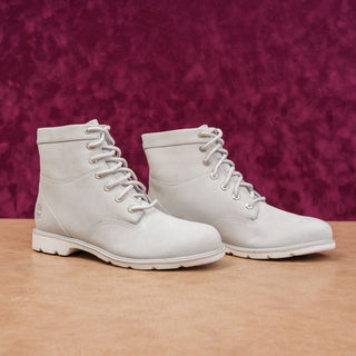 Timberland Women Campton Lace-up Grey Nubuck Waterproof 6in Combat Boots sz 8.5