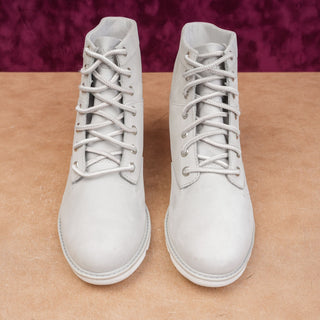 Timberland Women Campton Lace-up Grey Nubuck Waterproof 6in Combat Boots sz 8.5
