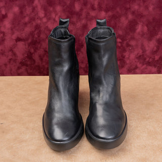Ecco Women Shape Sculped Black Leather Ankle Chelsea Boots sz 10US EUR41