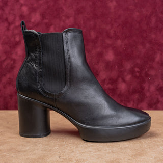 Ecco Women Shape Sculped Black Leather Ankle Chelsea Boots sz 10US EUR41