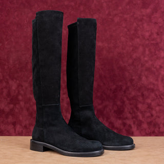 Stuart Weitzman Women Gisele 5050 Collection Black Suede Slip-on Knee Boots sz 6.5