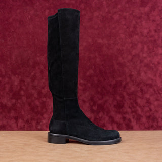 Stuart Weitzman Women Gisele 5050 Collection Black Suede Slip-on Knee Boots sz 6.5