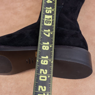 Stuart Weitzman Women Gisele 5050 Collection Black Suede Slip-on Knee Boots sz 6.5