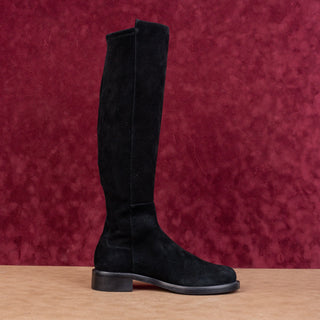 Stuart Weitzman Women Gisele 5050 Collection Black Suede Slip-on Knee Boots sz 6.5