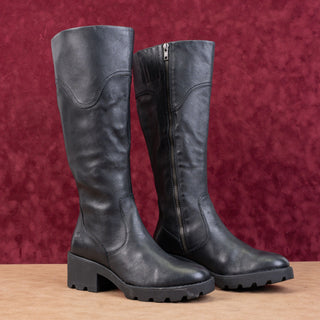 Born Women Gabriella Black Leather Urban Riding Western Knee Boots size 7.5