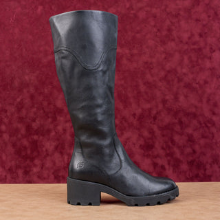 Born Women Gabriella Black Leather Urban Riding Western Knee Boots size 7.5