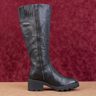 Born Women Gabriella Black Leather Urban Riding Western Knee Boots size 7.5