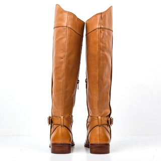 Vince Camuto Women Ovar Mustard Leather Buckle Riding Boots size 7.5