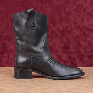 Bibi Lou Women Black Leather Cowboy Western Mid calf Boots 9US EUR39