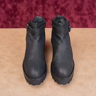 Jeffrey Campbell Women Festival Party Black Leather Platform Zip Ankle Boots 9.5