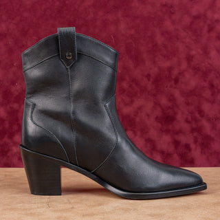 7 For All Mankind Women Black Leather Western Cowboy Ankle Boots 10US EUR 41