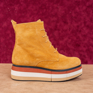 Paloma Barcelo Women Lionetta Boots Brown Suede Platform Size 6.5 EUR37