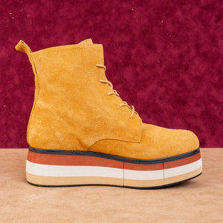 Paloma Barcelo Women Lionetta Boots Brown Suede Platform Size 6.5 EUR37
