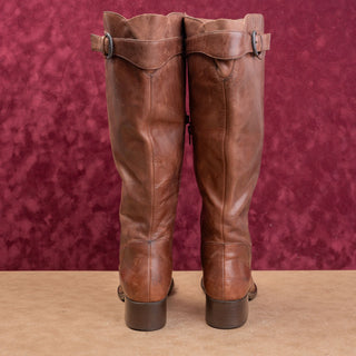 Born Wmn Brown Leather Zip Classic Riding Barn Farm Comfortable Boots 8US EUR39