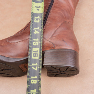 Born Wmn Brown Leather Zip Classic Riding Barn Farm Comfortable Boots 8US EUR39