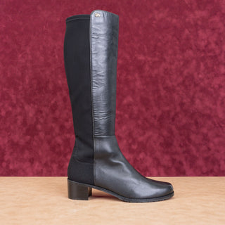 Stuart Weitzman Wmn Keelan Black Leather Stretch Dress Office Knee boots sz 9