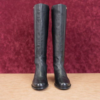Stuart Weitzman Wmn Keelan Black Leather Stretch Dress Office Knee boots sz 9