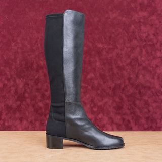 Stuart Weitzman Wmn Keelan Black Leather Stretch Dress Office Knee boots sz 9