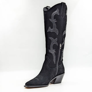 Dolce Vita Women Samsin Western Cowgirl Black Onyx Suede Tall Boots Size 9