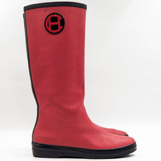 Cole Haan Women Retro Vintage 90s CH Logo Red Rubber Rain Boots sz 9